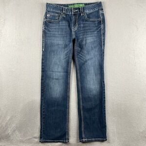 Rock & Roll Denim Pistol Straight Jeans Mens 31x30 Blue Whisker Western Cowboy